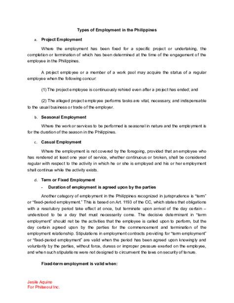 difference of casual and job order|Types of Employment in the Philippines .